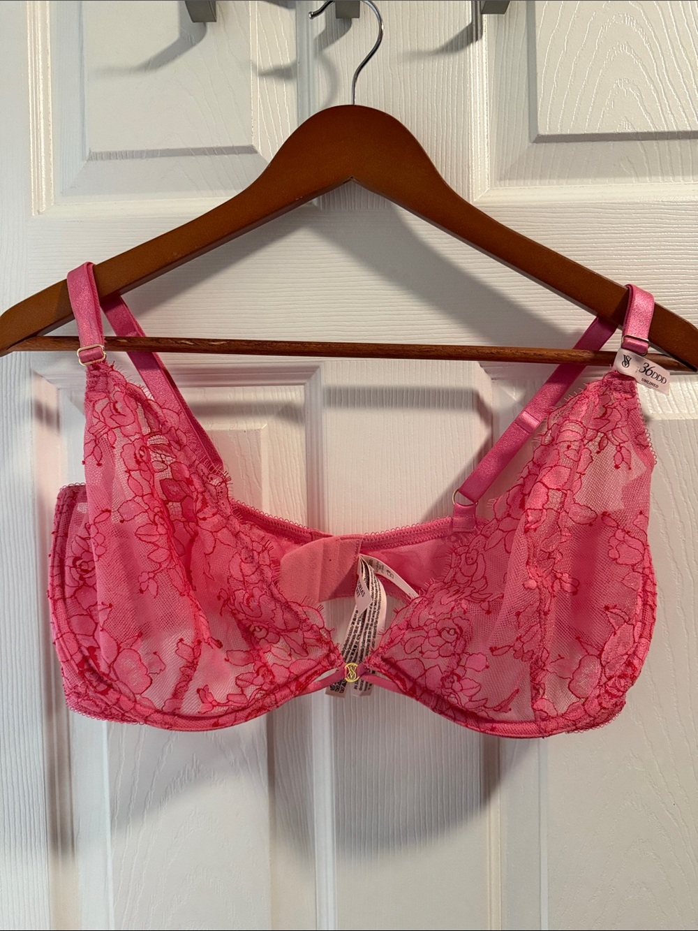 Victorias Secret Sheer Lace Pink Underwire Bra - Women's Intimates